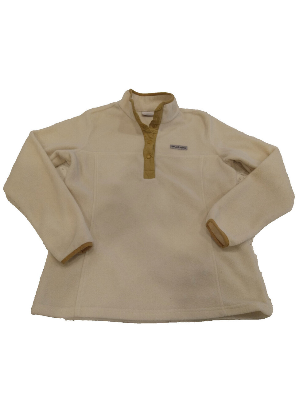 Columbia Benton Springs Fleece Pullover Womens Small Half Snap Tan Cream Jacket